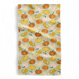 Patterned fabric with pumpkins and gourds tea towel