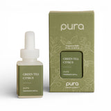Pura Green Tea Citrus fragrance refill with green tea, mint, eucalyptus, orange flower, cedar and musk scent