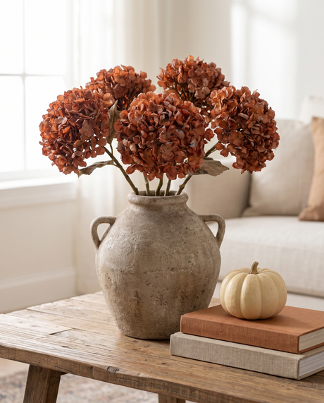 Autumn Orange Hydrangea Branch