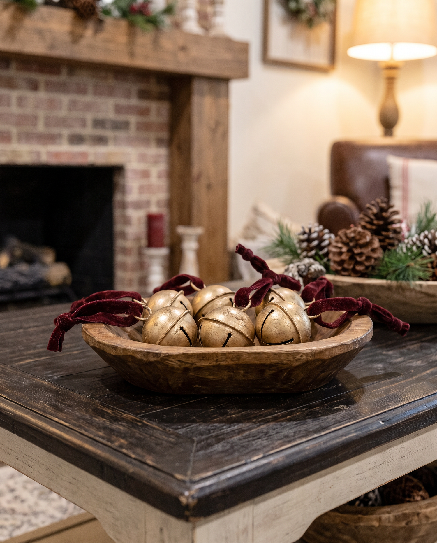 Red Velvet Gold Jingle Bell Hanger