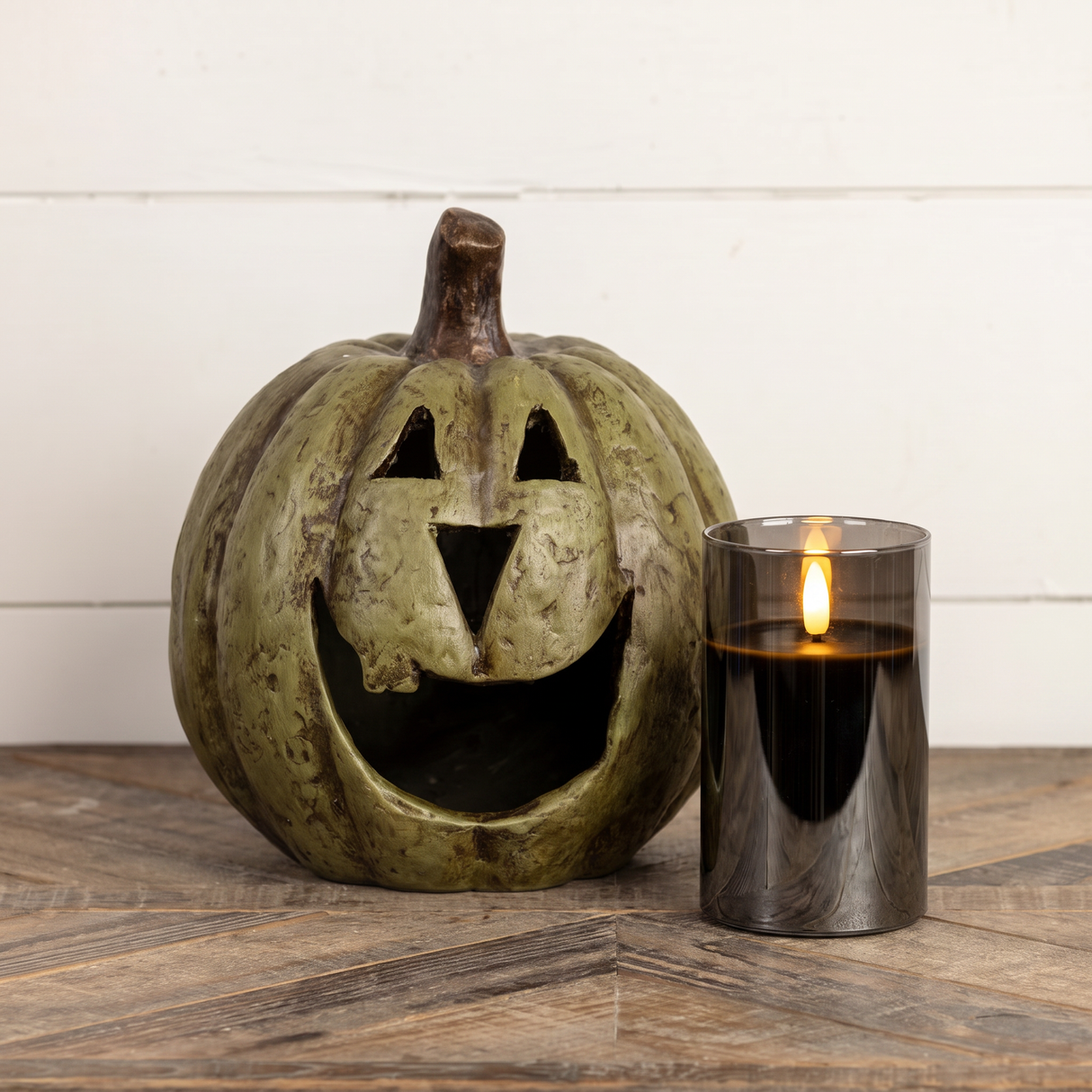 Black Glass 3D Flame Candle