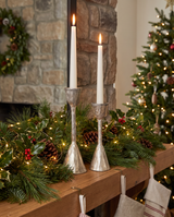 Hand-Forged Silver Metal Taper Candle Holder