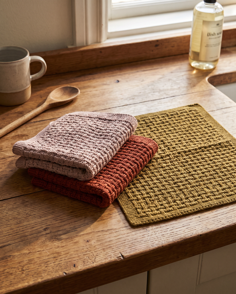 Cotton Knit Dish Cloths (Set of 3)