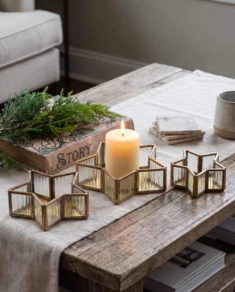 Glass Star Gold Table Tray