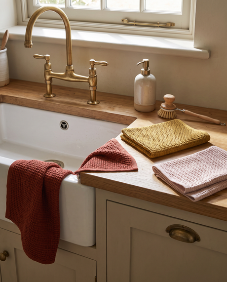 Textured Cotton Knit Tea Towel