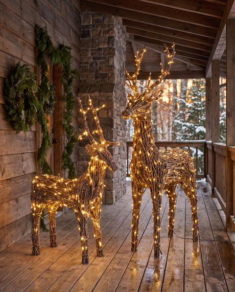 Handmade Standing Vine Deer