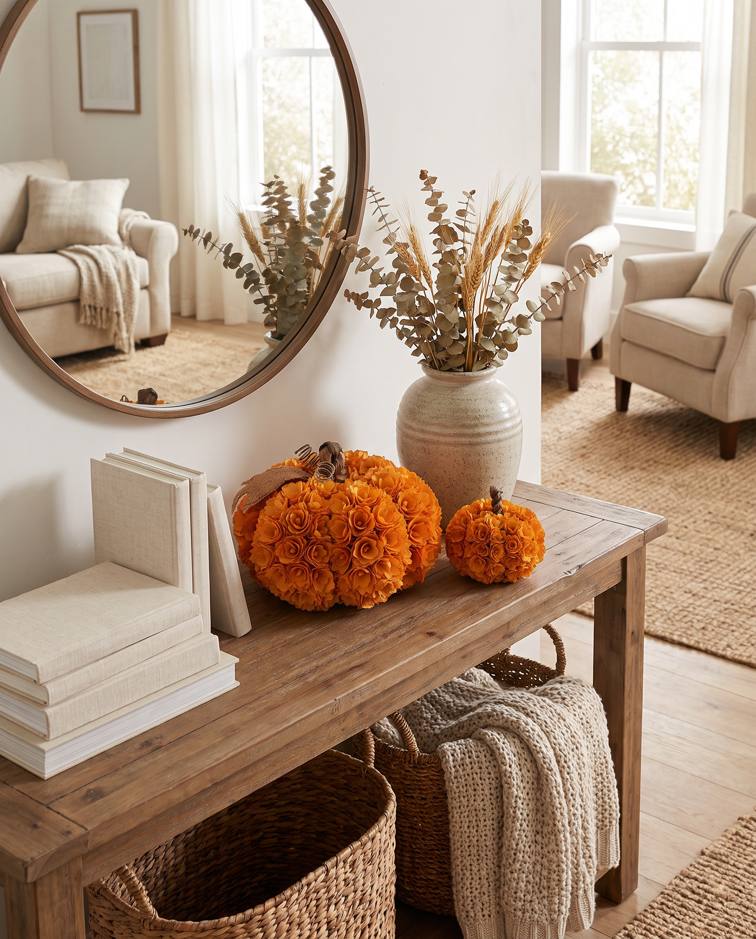 Orange Shaved Wood Pumpkin
