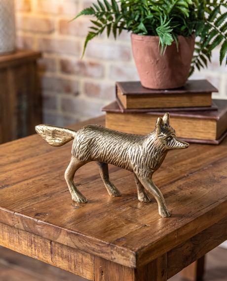 Gold Aluminum Fox Figurine