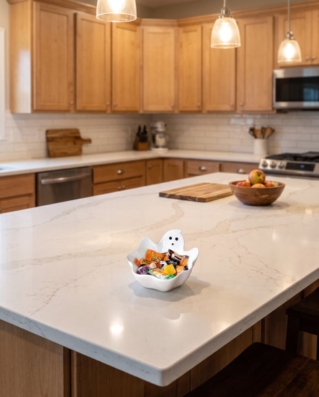 White Ceramic Ghost Bowl