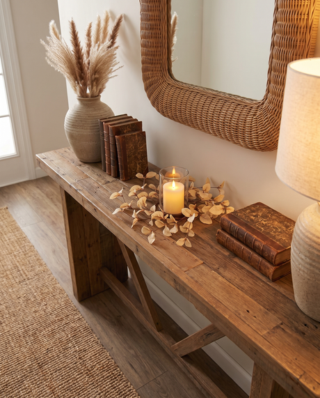 Beige Eucalyptus Candle Ring