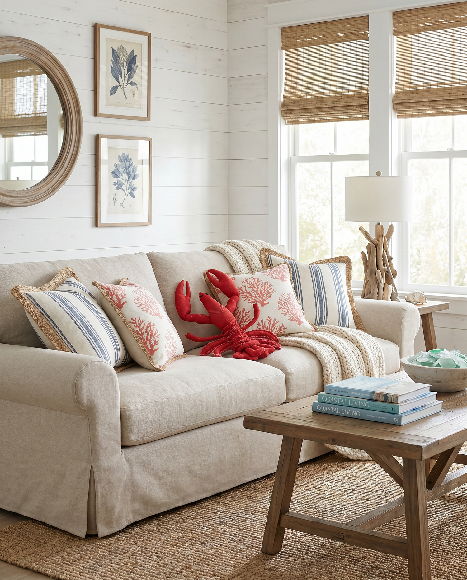 Lobster Shaped Accent Pillow