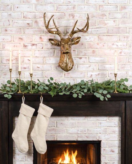 Antique Gold Aluminum Deer Head Wall Mount