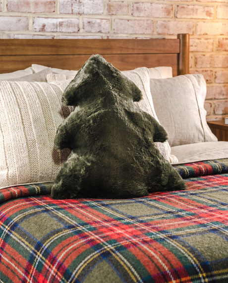 Green Christmas Tree Accent Pillow