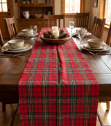 Christmas Red Plaid Table Runner