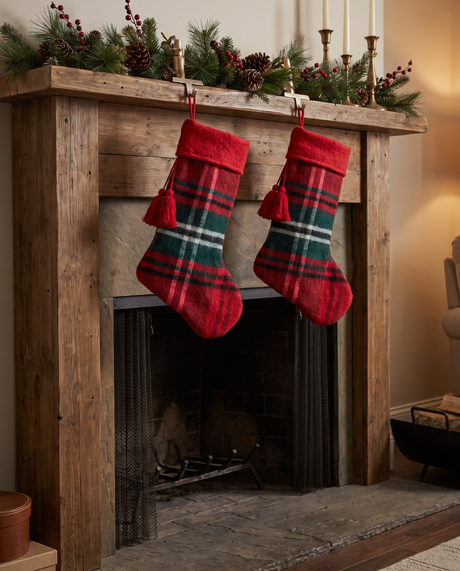 Red Tartan Plaid Christmas Stocking