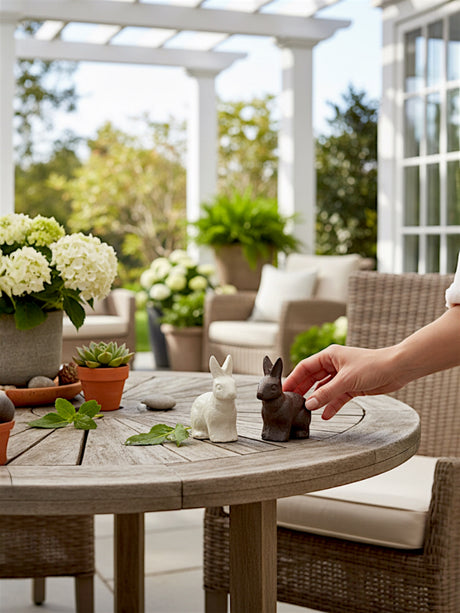 Mini Cast Iron Sitting Bunny Figurines