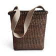 Handwoven rattan wall basket with strap for front door floral arrangements and seasonal home décor
