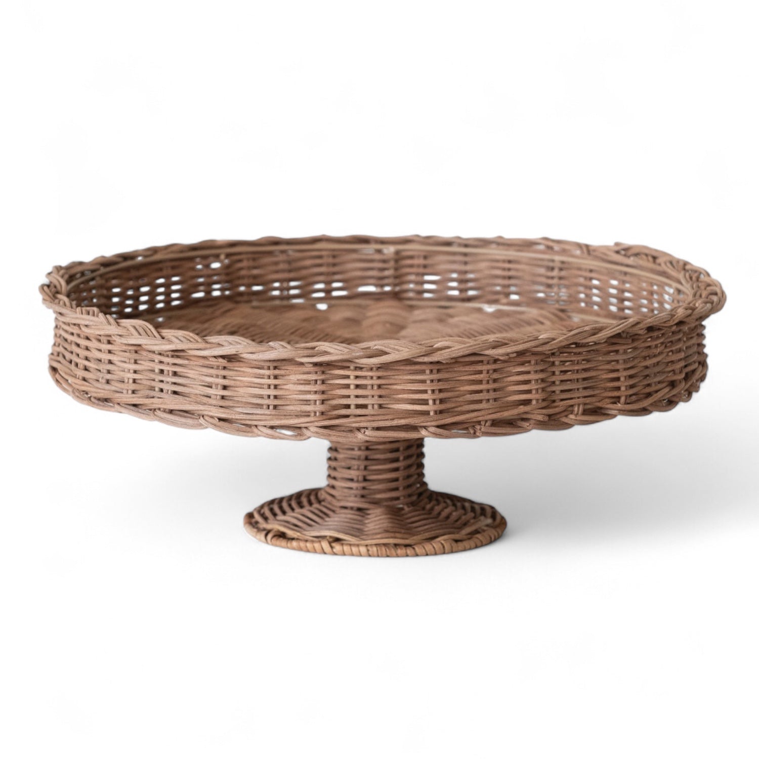 Rust and Cinder Rattan Pedestal Stand