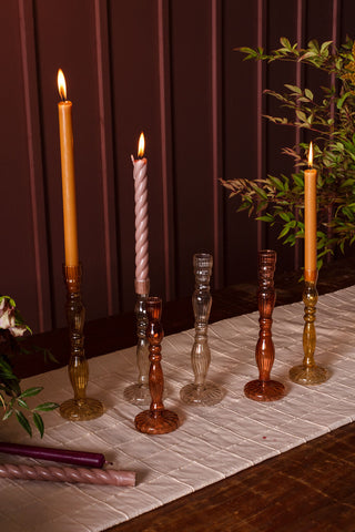 Glass Haywood Budvase Taper Candleholders