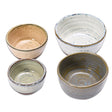 ceramic nesting bowls set of 4 reactive glaze multi color small prep bowls