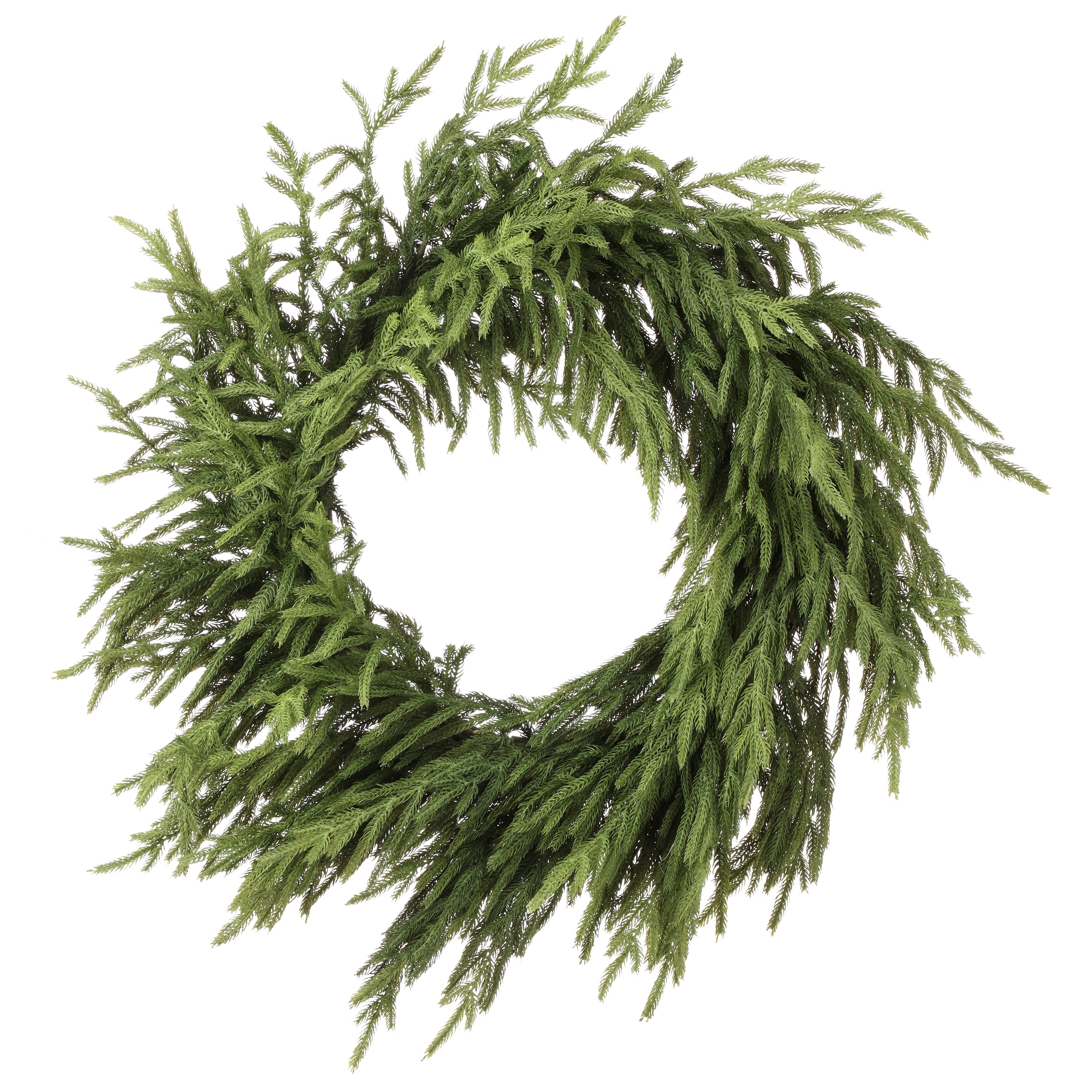 Real Touch Norfolk Pine Christmas Wreath - Thumbnail 4