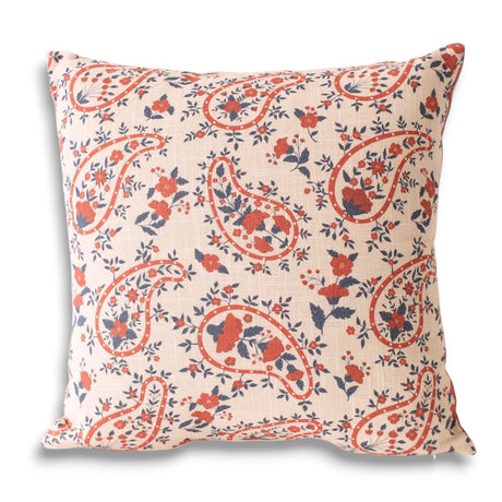 red blue paisley floral throw pillow decorative 16x16 cushion