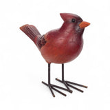 Red cardinal resin figurine with detailed feathers and realistic painted finish