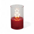 Red glass LED light with glowing star filament and timer function