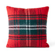 Red and green tartan plaid Christmas accent pillow