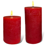 red wax 3D flame pillar candles