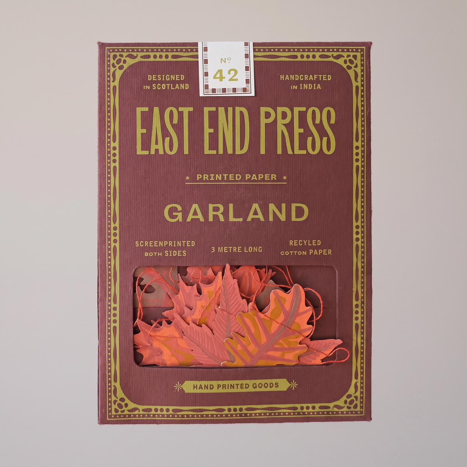 Autumn Leaves Sewn Paper Garland | East End Press
