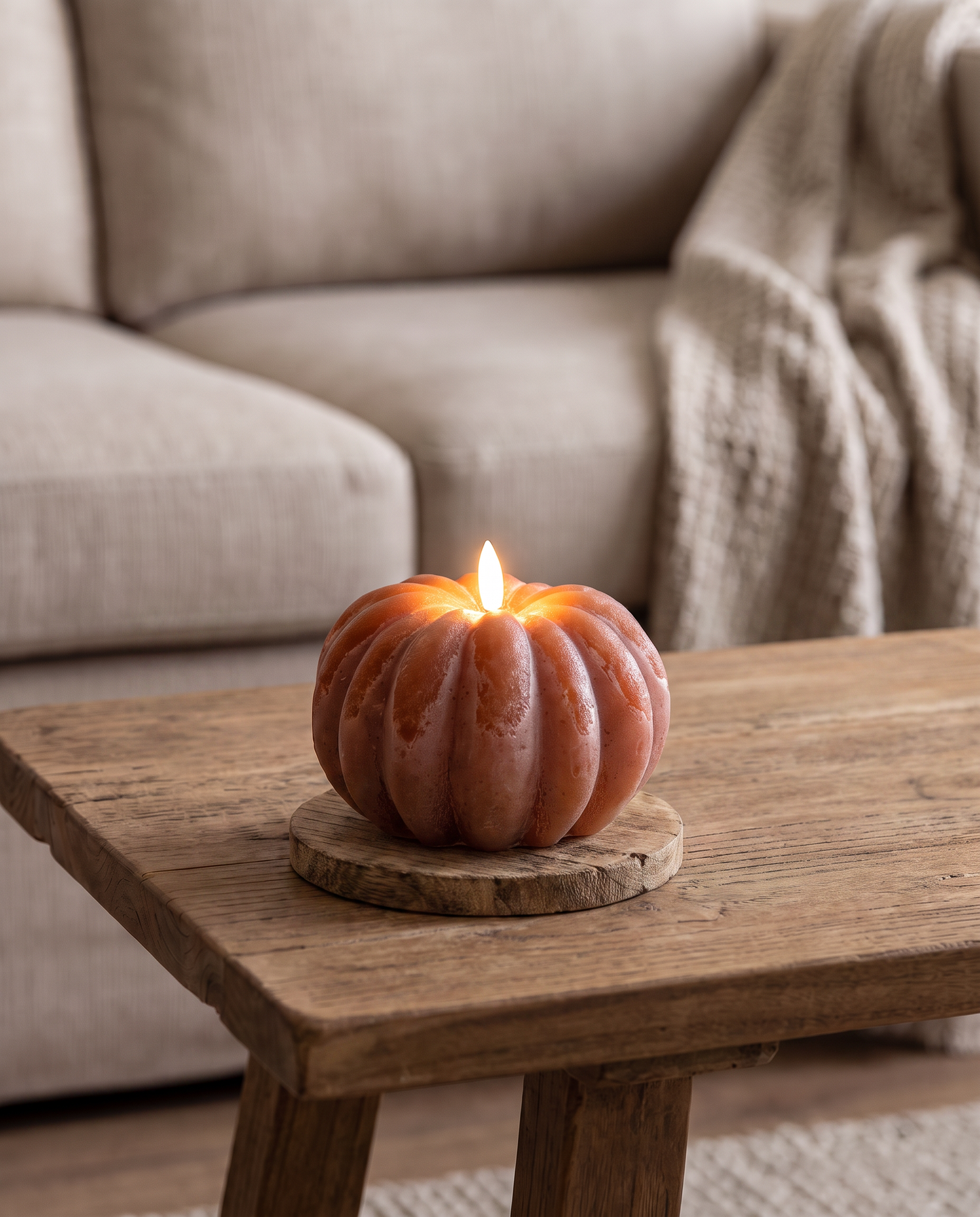 Pumpkin LED Flameless Wax Candle