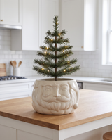 White Ceramic Santa Head Bottle Cooler Bowl