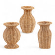 Three resin basket weave wicker vases