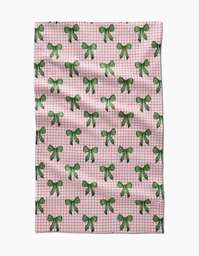 Christmas bow geometry tea towel
