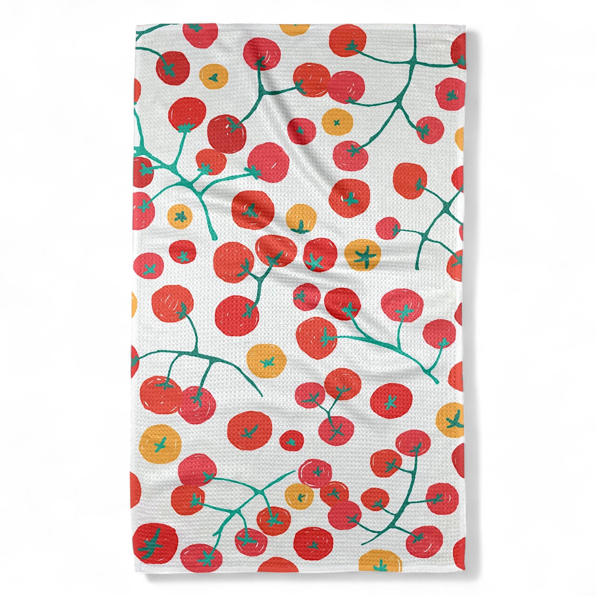 Ripe Cherry Tomato Geometry Tea Towel