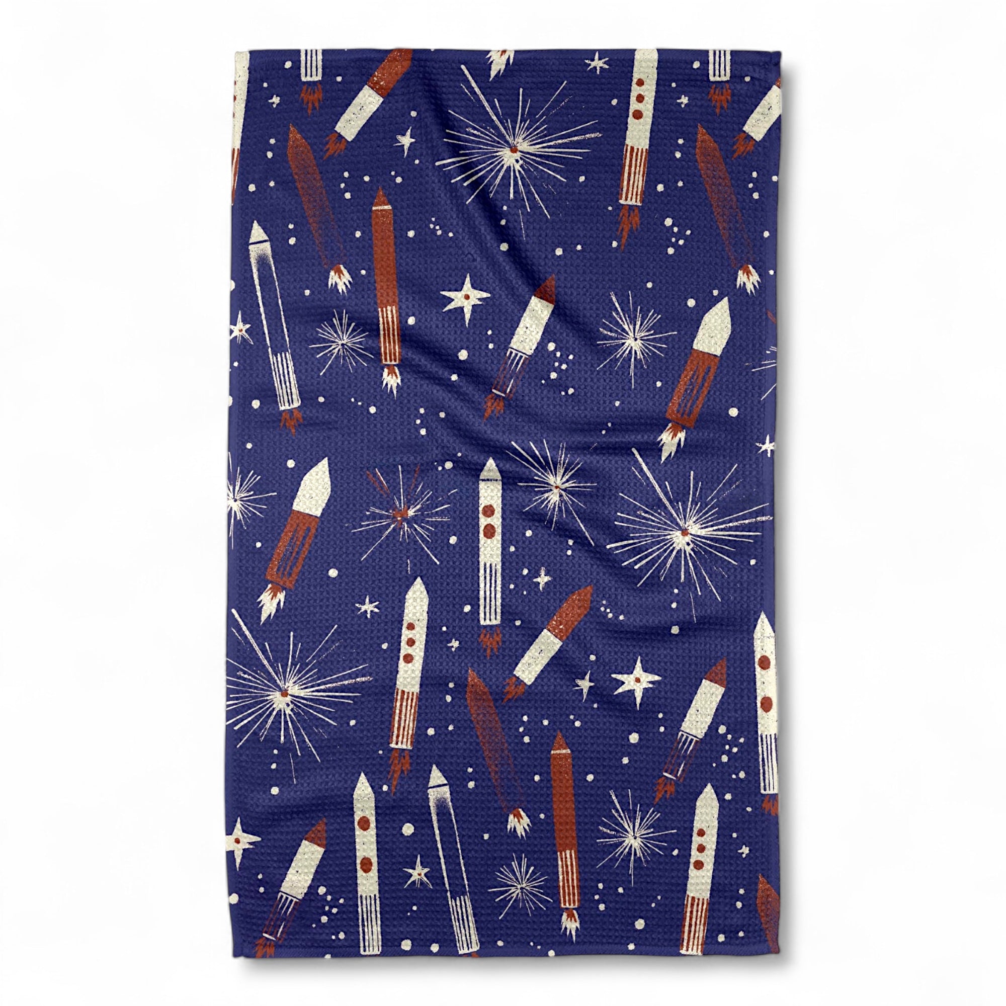 Rocketing Through The Skies Firework Geometry Tea Towel