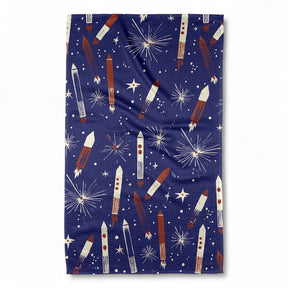 fireworks americana geometry tea towel