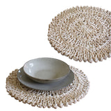 round woven seagrass placemat natural fiber table setting decor