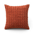 Rust chenille waffle weave 18-inch square accent pillow with cotton back