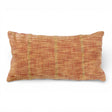 rust and natural woven cotton lumbar pillow textured accent pillow
