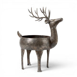 Rustic metal reindeer planter holiday Christmas planter decorative reindeer container for greenery gifts and seasonal displays