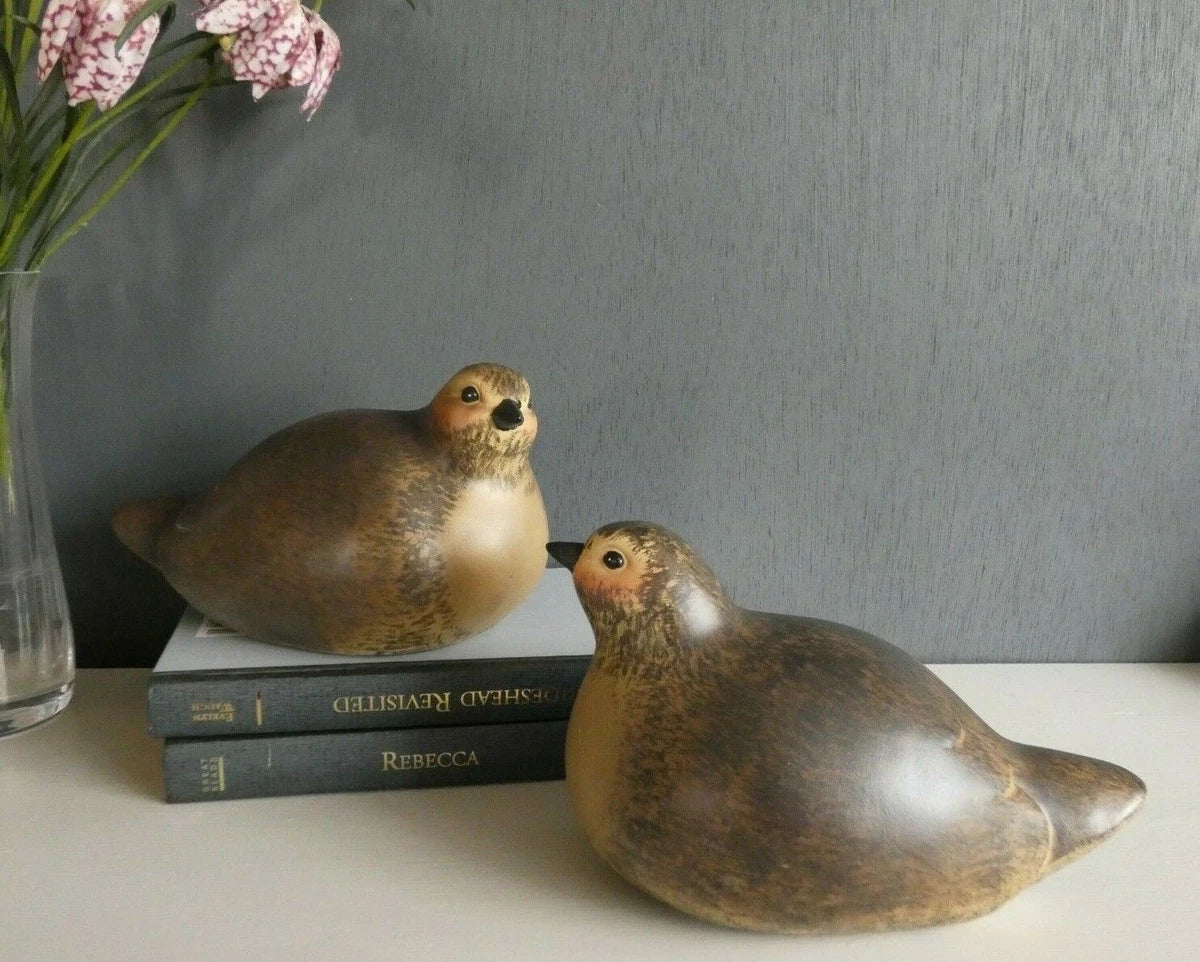 Brown Resin Quail Figurine