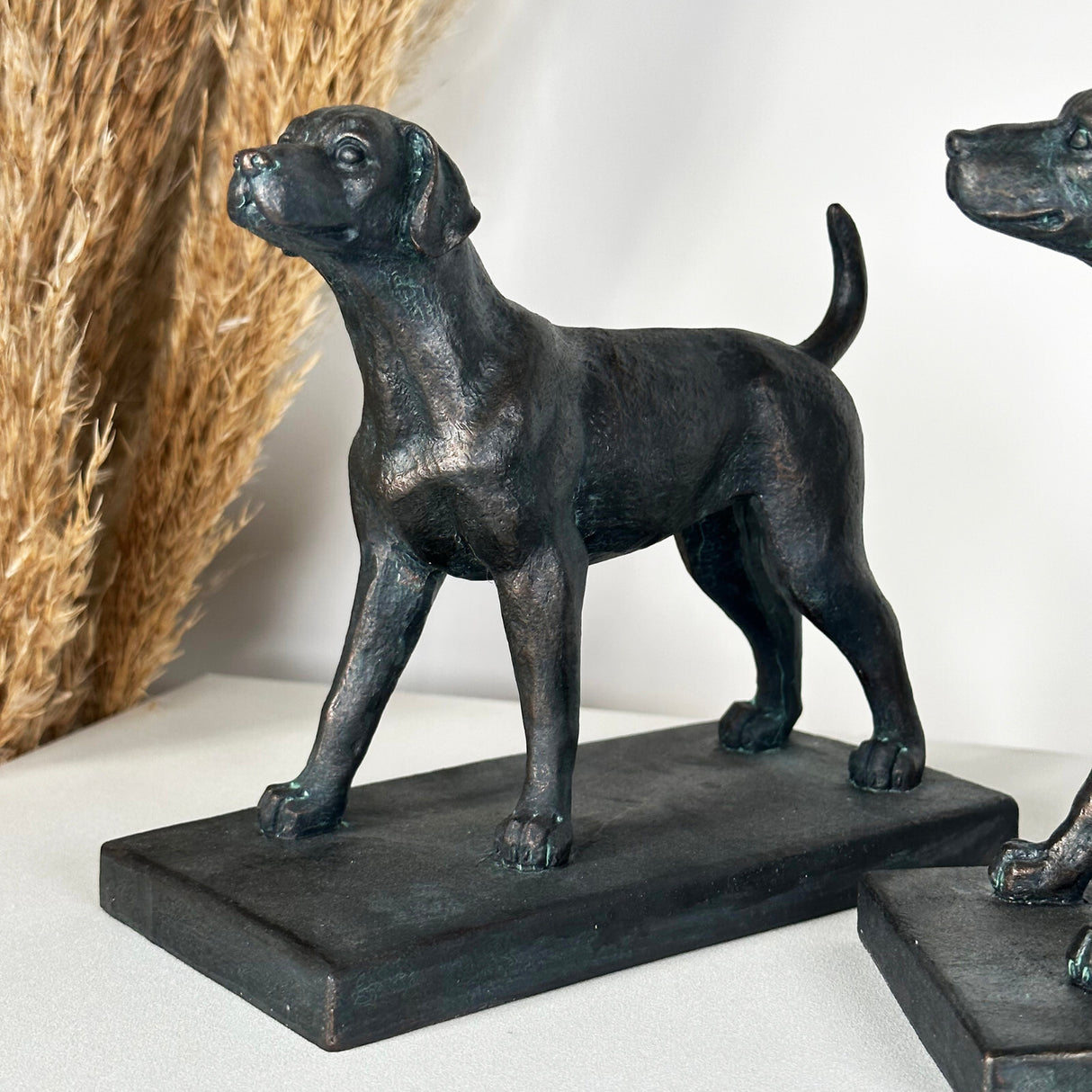 Black Resin Dog Bookends | Set of 2