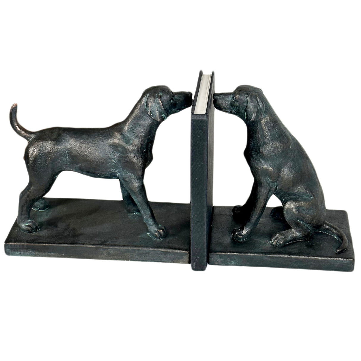 Black Resin Dog Bookends | Set of 2