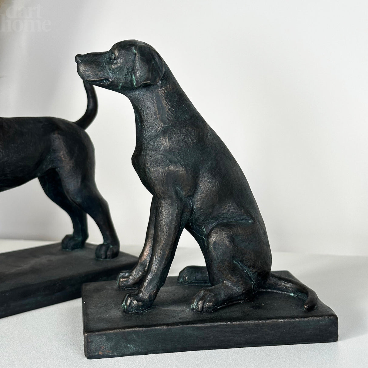 Black Resin Dog Bookends | Set of 2
