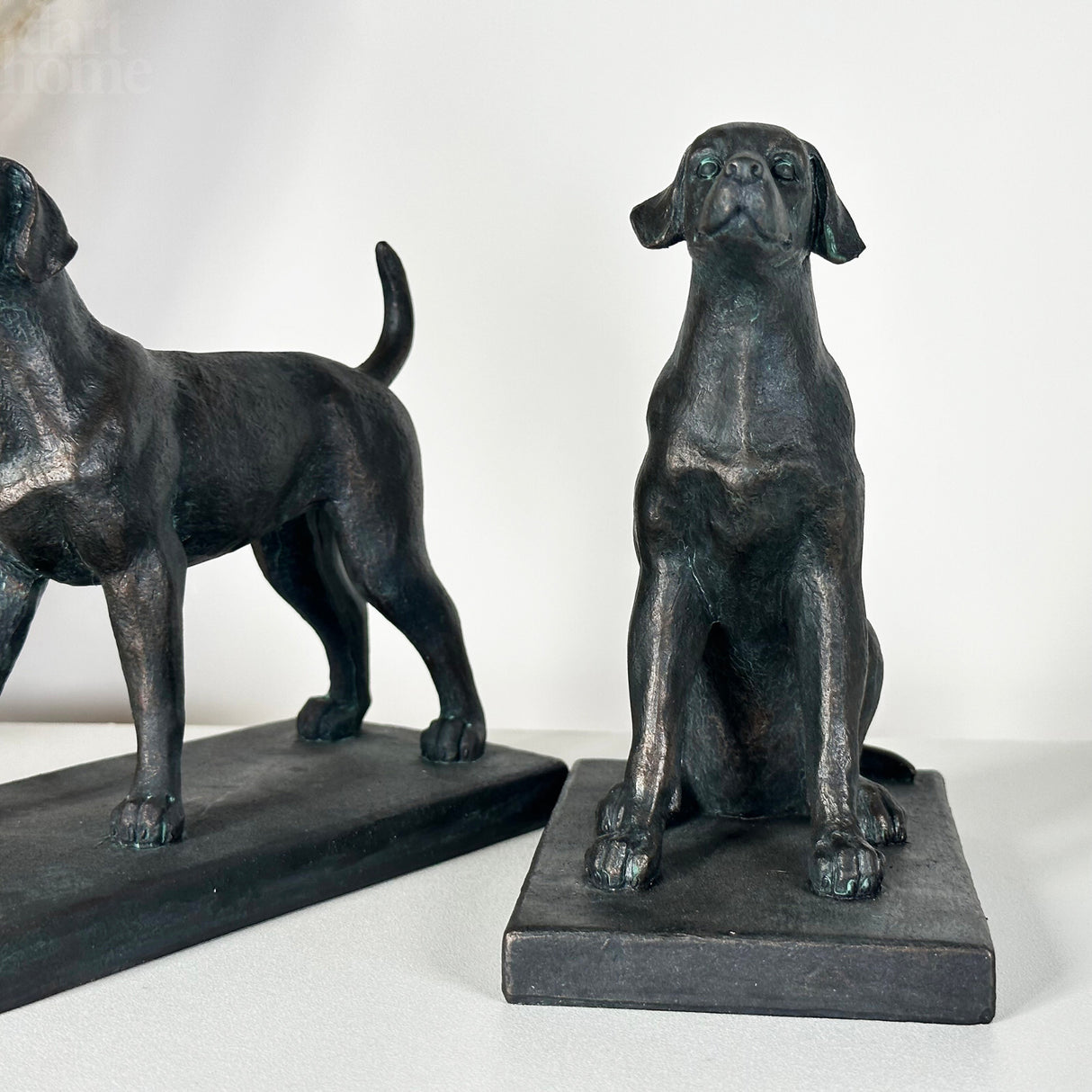 Black Resin Dog Bookends | Set of 2