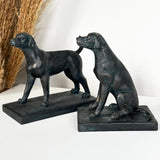 Black Resin Dog Bookends | Set of 2