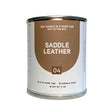 saddle leather soy candle with leather patchouli and cedar scent in paint can style vessel