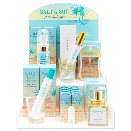 salt and sol fragrance mixologie beach perfume collection travel spray roll on body mist hair mist